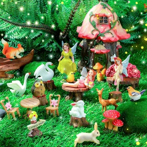 Mushroom & Animal Fairy House Garden Kit Figurines Summer Decor, Beauty Mushroom & Animal Fairy House Garden Kit Figurines Summer Decor, Beauty