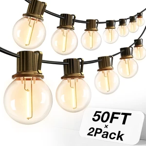 100 Ft Waterproof Outdoor String Lights 54 Dimmable G40 LED Bulbs 100 Ft Waterproof Outdoor String Lights 54 Dimmable G40 LED Bulbs