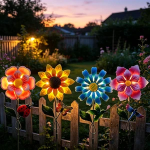 4 Pack Waterproof Metal Art Stick Flower Solar Lights Halloween Hanging Garden Stakes for Lawn, Patio & Garden Decor, Gift for Women, Mom & Grandma 4 Pack Waterproof Metal Art Stick Flower Solar Lights Halloween Hanging Garden Stakes for Lawn, Patio & Garden Decor, Gift for Women, Mom & Grandma