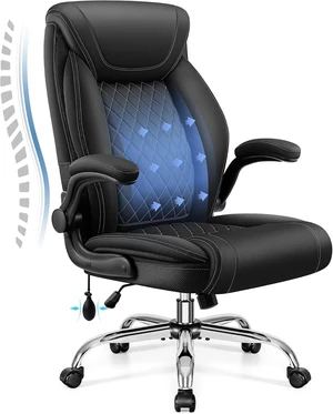 Big & Tall Executive Office Chair with Lumbar Support Leather Comfy High Back Gaming Chair with Flip-Up Arms & Rocking Function for Home Office, Black Big & Tall Executive Office Chair with Lumbar Support Leather Comfy High Back Gaming Chair with Flip-Up Arms & Rocking Function for Home Office, Black