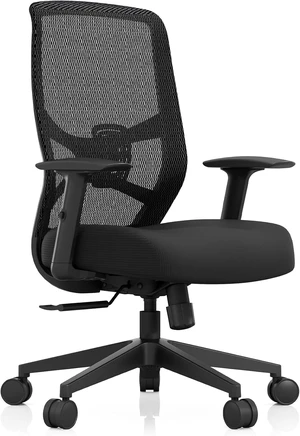 ProTask Executive Office Chair with Mesh Back & Built-In Lumbar Support Height-Adjustable Ergonomic Mesh Desk Chair, Black ProTask Executive Office Chair with Mesh Back & Built-In Lumbar Support Height-Adjustable Ergonomic Mesh Desk Chair, Black