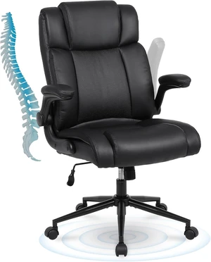 Black Ergonomic PU Leather Executive Office Chair Computer Chair Black Ergonomic PU Leather Executive Office Chair Computer Chair