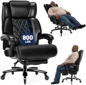800 Lbs Big & Tall Office Chair Reclining Desk Chair with Foot Rest 800 Lbs Big & Tall Office Chair Reclining Desk Chair with Foot Rest