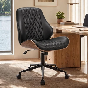 Modern Armless Faux Leather Office Desk Chair for Home Office Modern Armless Faux Leather Office Desk Chair for Home Office