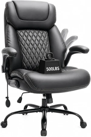 500 Lbs Big & Tall Executive Office Desk Chair with Air Lumbar, Black 500 Lbs Big & Tall Executive Office Desk Chair with Air Lumbar, Black