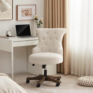 Upholstered Armless Swivel Home Office Desk Chair with Wheels Upholstered Armless Swivel Home Office Desk Chair with Wheels