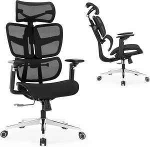 Big & Tall Ergonomic Mesh Office Chair with Adjustable Lumbar Support, Headrest & Tilt High Back Executive Desk Chair with 360° Swivel for Home Office, Black Big & Tall Ergonomic Mesh Office Chair with Adjustable Lumbar Support, Headrest & Tilt High Back Executive Desk Chair with 360° Swivel for Home Office, Black