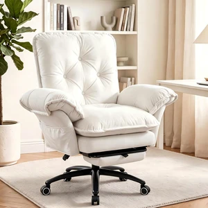 Comfy Criss Cross Office Chair with Flip Arms, Beige Comfy Criss Cross Office Chair with Flip Arms, Beige