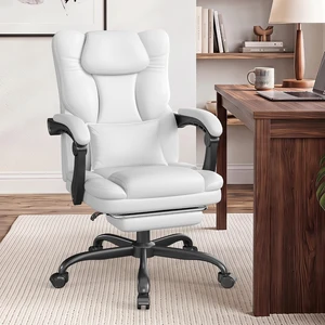 Ergonomic Office Chair with Foot Rest, 300 lbs Executive Leather Desk Chair Ergonomic Office Chair with Foot Rest, 300 lbs Executive Leather Desk Chair
