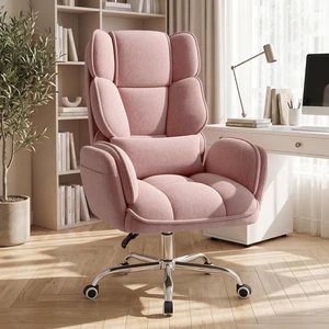 Big & Tall Office Chair with Flip Armrests & Side Pockets Comfy Criss Cross Chair with Extra-Wide Plush Seat, 150° Reclining, Chenille Upholstery, Pink Big & Tall Office Chair with Flip Armrests & Side Pockets Comfy Criss Cross Chair with Extra-Wide Plush Seat, 150° Reclining, Chenille Upholstery, Pink