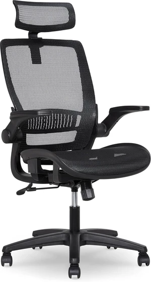 Ergonomic High-Back Office Chair Breathable Mesh, 360° Swivel, Easy Assembly, Comfortable Flip-Up Armrests, 25.5"D x 26.25"W x 49.25"H, Black Ergonomic High-Back Office Chair Breathable Mesh, 360° Swivel, Easy Assembly, Comfortable Flip-Up Armrests, 25.5"D x 26.25"W x 49.25"H, Black