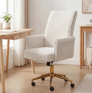 Stripes Velvet Home Office Desk Chair Accent Upholstered Modern Swivel Chair with Wheels, Height Adjustable, Ergonomic Task ChairCream Stripes Velvet Home Office Desk Chair Accent Upholstered Modern Swivel Chair with Wheels, Height Adjustable, Ergonomic Task ChairCream