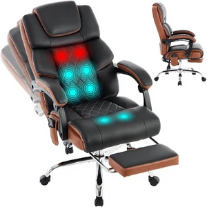 Massage Office Chair 6 Points 500lbs with Footrest Reclining Desk Chair with Vibration Heat, Executive Big & Tall for Heavy People, Adjustable Height, Black Massage Office Chair 6 Points 500lbs with Footrest Reclining Desk Chair with Vibration Heat, Executive Big & Tall for Heavy People, Adjustable Height, Black