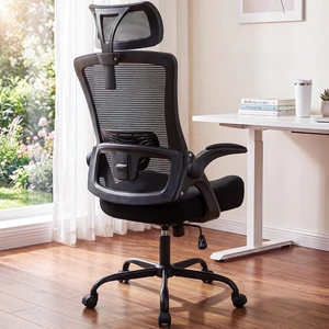 Black Office Chair with Adjustable Ergonomic Lumbar Headrest Black Office Chair with Adjustable Ergonomic Lumbar Headrest
