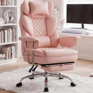 Big & Tall Reclining Gaming Chair with Footrest, Pink Big & Tall Reclining Gaming Chair with Footrest, Pink