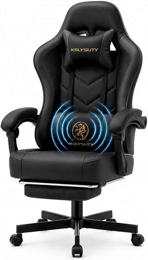 Office Desk Computer Gaming Chair for Adults Ergonomic High Back Gamer Chair with Massage & Pocket Spring Cushion, Footrest & Lumbar Support (Black) Office Desk Computer Gaming Chair for Adults Ergonomic High Back Gamer Chair with Massage & Pocket Spring Cushion, Footrest & Lumbar Support (Black)