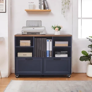 39.3" Farmhouse Wood File Cabinet with Wheels Rolling 2 Drawer Storage for Legal/Letter/A4 Size, Small Home Office (Blue) 39.3" Farmhouse Wood File Cabinet with Wheels Rolling 2 Drawer Storage for Legal/Letter/A4 Size, Small Home Office (Blue)