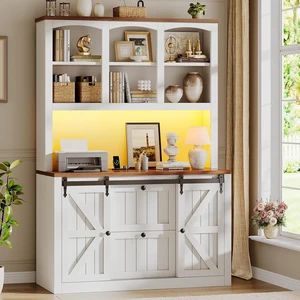 2 Drawer File Cabinet with Power Strip 41" Farmhouse Filing Cabinet Fits Legal/Letter/A4, Printer Stand with Storage Shelf, Bar Door & LED Lights, White 2 Drawer File Cabinet with Power Strip 41" Farmhouse Filing Cabinet Fits Legal/Letter/A4, Printer Stand with Storage Shelf, Bar Door & LED Lights, White