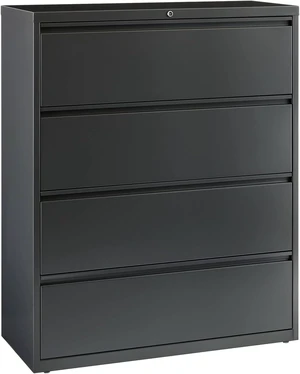 4-Drawer Lateral File, 42 by 18-5/8 by 52-1/2-Inch, Charcoal 4-Drawer Lateral File, 42 by 18-5/8 by 52-1/2-Inch, Charcoal