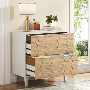 2-Drawer Lateral File Cabinet A4/Letter/Legal Office Storage Cabinet & Printer Stand with Storage Drawer, White & Walnut 2-Drawer Lateral File Cabinet A4/Letter/Legal Office Storage Cabinet & Printer Stand with Storage Drawer, White & Walnut