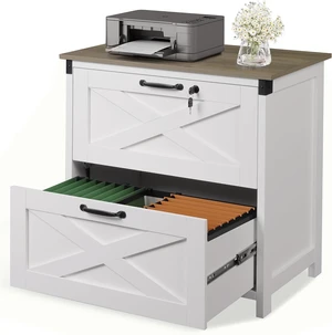 White 2-Drawer Lateral File Cabinet with Lock White 2-Drawer Lateral File Cabinet with Lock