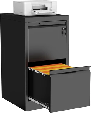 2 Drawer File Cabinet with Lock Metal Small Cabinet for Letters/Legal/A4 Size, Assembly Required, Black 2 Drawer-15 W 2 Drawer File Cabinet with Lock Metal Small Cabinet for Letters/Legal/A4 Size, Assembly Required, Black 2 Drawer-15 W