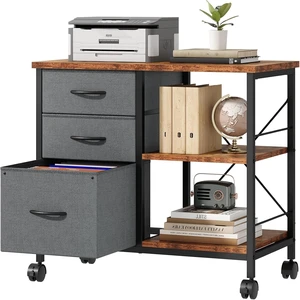 3 Drawer Mobile Rolling File Cabinet & Printer Stand with Storage 3 Drawer Mobile Rolling File Cabinet & Printer Stand with Storage