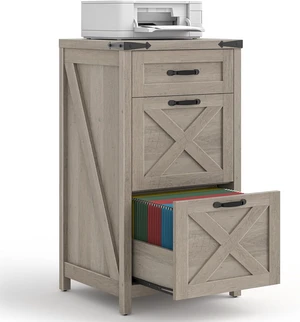 3 Drawer Farmhouse File Cabinet, Rustic Grey 3 Drawer Farmhouse File Cabinet, Rustic Grey