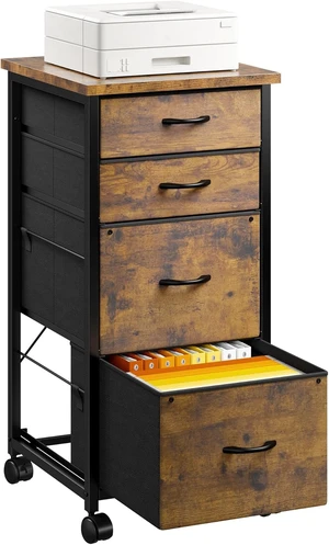 4-Drawer Rolling File Cabinet, Fits A4 Letter Size for Home Office 4-Drawer Rolling File Cabinet, Fits A4 Letter Size for Home Office