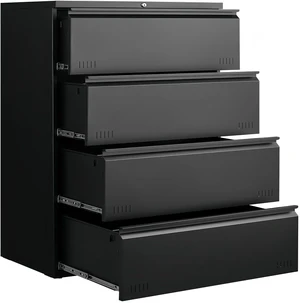 Lateral 4 Drawer File Cabinet with Lock Heavy Duty Metal Cabinet for A4/Letter/Legal, Home Office (Matte Black) Lateral 4 Drawer File Cabinet with Lock Heavy Duty Metal Cabinet for A4/Letter/Legal, Home Office (Matte Black)