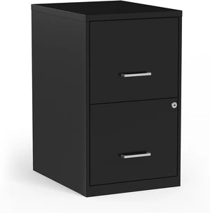 2-Drawer Vertical Letter Size File Cabinet, Lockable, Black 2-Drawer Vertical Letter Size File Cabinet, Lockable, Black