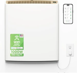 Smart MAX 1000W Wi-Fi Plug-in Electric Wall Heater Energy Efficient for Large Rooms, App Controlled with Thermal Shut Off Switch, Works with Alexa & Google Home Smart MAX 1000W Wi-Fi Plug-in Electric Wall Heater Energy Efficient for Large Rooms, App Controlled with Thermal Shut Off Switch, Works with Alexa & Google Home