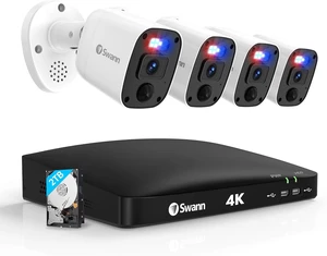 4K Security Camera System with 4 Indoor/Outdoor 8MP Bullet Cameras & 8-Channel 2TB DVR Color Night Vision, True Detect, 24/7 Surveillance, IP66, Spotlights, Siren & Mic 4K Security Camera System with 4 Indoor/Outdoor 8MP Bullet Cameras & 8-Channel 2TB DVR Color Night Vision, True Detect, 24/7 Surveillance, IP66, Spotlights, Siren & Mic