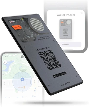 AirCard Pro Dual Bluetooth Wallet Tracker iOS Find My & Google Android Find Hub Compatible, Wireless Charging, Anti-Loss Smart Locator, Gray AirCard Pro Dual Bluetooth Wallet Tracker iOS Find My & Google Android Find Hub Compatible, Wireless Charging, Anti-Loss Smart Locator, Gray