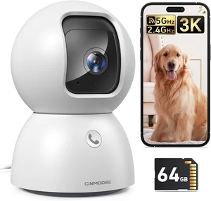Smart 3K Indoor Dome Security Camera AI Human/Pet/Facial Detection, 360° Pan-Tilt, 2-Way Audio, Dual-Band Wi-Fi, 64GB SD Card, No Subscription Smart 3K Indoor Dome Security Camera AI Human/Pet/Facial Detection, 360° Pan-Tilt, 2-Way Audio, Dual-Band Wi-Fi, 64GB SD Card, No Subscription