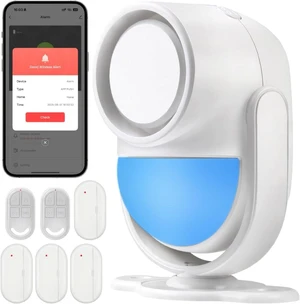 WiFi PIR Motion Detector Alarm with 4 Door Sensors & 2 Remotes 120dB Home Alarm System with Phone App Alerts WiFi PIR Motion Detector Alarm with 4 Door Sensors & 2 Remotes 120dB Home Alarm System with Phone App Alerts