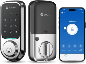 No-Hub Smart Digital Door Lock Designed in Korea, Keyless Entry, Wi-Fi Remote Control, Touchscreen Keypad, Auto Lock, IP54 Waterproof (Satin Nickel) No-Hub Smart Digital Door Lock Designed in Korea, Keyless Entry, Wi-Fi Remote Control, Touchscreen Keypad, Auto Lock, IP54 Waterproof (Satin Nickel)