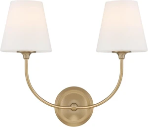 Libby Langdon Sylvan 2-Light Bathroom Vanity Vibrant Gold Libby Langdon Sylvan 2-Light Bathroom Vanity Vibrant Gold