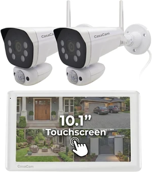 Wireless Security Camera Pro 10.1" Monitor, 2 2K Cams, No Fees Wireless Security Camera Pro 10.1" Monitor, 2 2K Cams, No Fees
