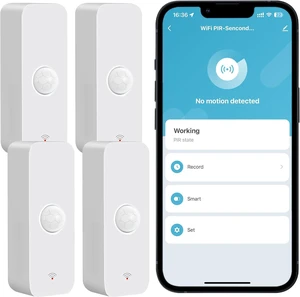 WiFi Smart Motion Sensor with App Alerts Wireless Contact Sensor for Home Automation, Alexa Echo Compatible (4 Pack) WiFi Smart Motion Sensor with App Alerts Wireless Contact Sensor for Home Automation, Alexa Echo Compatible (4 Pack)