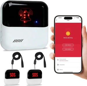 WiFi Caregiver Pager Medical Alert System for Seniors 2 Call Buttons & 1 Receiver, App Control, No Monthly Fee for Elderly, Patients, Disabled WiFi Caregiver Pager Medical Alert System for Seniors 2 Call Buttons & 1 Receiver, App Control, No Monthly Fee for Elderly, Patients, Disabled