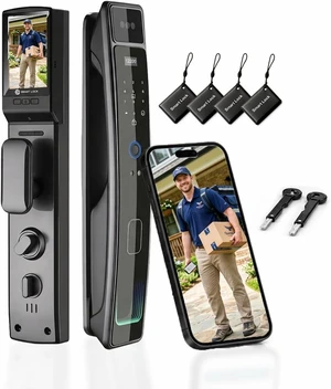 Smart Door Lock with Camera & 3D Face Recognition, Keyless Entry with Fingerprint, Password, IC Card, App Control & Doorbell, Secure Mortise Lock for Front Door (Usmart App) Smart Door Lock with Camera & 3D Face Recognition, Keyless Entry with Fingerprint, Password, IC Card, App Control & Doorbell, Secure Mortise Lock for Front Door (Usmart App)