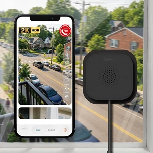 No-Drill 3MP 2K Window Camera for Home Security, View Outside Through Glass, Color Night Vision, Motion Alerts, 24/7 Recording, Dual-Band WiFi (Black, Square) No-Drill 3MP 2K Window Camera for Home Security, View Outside Through Glass, Color Night Vision, Motion Alerts, 24/7 Recording, Dual-Band WiFi (Black, Square)