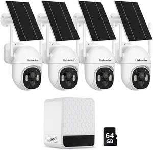 2.5K Solar Security Cameras Wireless Outdoor, 4-Camera System 2.5K Solar Security Cameras Wireless Outdoor, 4-Camera System