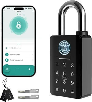 Heavy Duty Fingerprint Padlock with Key & Code Keypad, Smart Combination Gate Lock for Fence, Gate & Storage Unit, Tuya App, Waterproof (10 mm Shackle) Heavy Duty Fingerprint Padlock with Key & Code Keypad, Smart Combination Gate Lock for Fence, Gate & Storage Unit, Tuya App, Waterproof (10 mm Shackle)