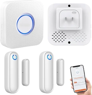 Caregiver Pager WiFi Door Alarms with Phone App, Smart Door Sensor Alarm for Kid Safety, Home Security, Elderly, Business, Store & Mailbox (2 Sensor, 1 Gateway) Caregiver Pager WiFi Door Alarms with Phone App, Smart Door Sensor Alarm for Kid Safety, Home Security, Elderly, Business, Store & Mailbox (2 Sensor, 1 Gateway)
