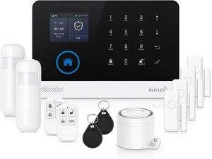 Wireless Home Alarm System, 12 Pcs, WiFi + GSM/4G, No Monthly Fees Wireless Home Alarm System, 12 Pcs, WiFi + GSM/4G, No Monthly Fees