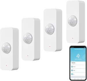 WiFi Smart Motion Sensor for Home Security, Wireless Motion Detector with App Remote Monitor, Voice Command Compatible with Alexa, 4 Pack WiFi Smart Motion Sensor for Home Security, Wireless Motion Detector with App Remote Monitor, Voice Command Compatible with Alexa, 4 Pack