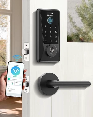 Fingerprint Smart Lock with Lever Handles, Built-in WiFi, App Remote Fingerprint Smart Lock with Lever Handles, Built-in WiFi, App Remote
