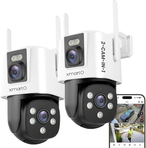 4MP Dual Lens 2-View WiFi Home Security Camera Indoor/Outdoor, 2 Pack 4MP Dual Lens 2-View WiFi Home Security Camera Indoor/Outdoor, 2 Pack